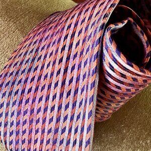 BUGATCHI UOMO Rainbow Spectrum Geometric Silk Woven Necktie Classic Tie 59x4